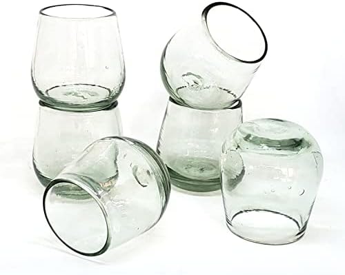 Clear 6 oz Roly Poly Glasses (set of 6), Recycled Glass, Lead-free, Toxin-Free (6 oz Roly Poly) - Image 3