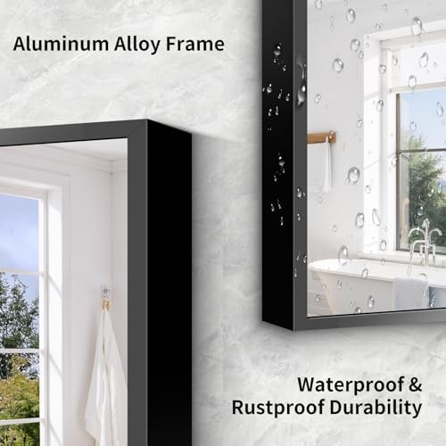 76"x34" Floor Mirror Full Length - Standing Mirror with Aluminum Alloy Frame, Large Body Mirror for Bedroom, Living Room, Wall Mounted or Leaning - Image 4