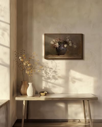 InSimSea Framed Canvas Wall Art Vintage Decor, Flower Large Wall Art, Floral Rustic Decorations for Living Room, Farmhouse Wall Decor for Living Room Bedroom, 20"x30" - Image 3