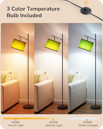 EDISHINE Modern Floor Lamps for Living Room, 64.7" Green Standing Lamp - Image 2