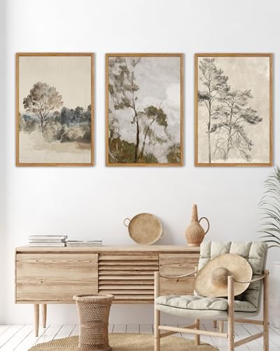UPWOIGH Neutral Tree Framed Wall Art Set of 3, 16 x 24 Inch - Image 2
