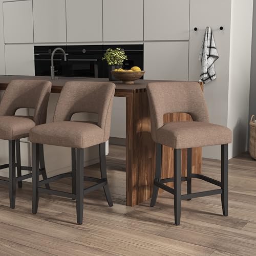 VKNOW Bar Stools Set of 4, 26" Upholstered Counter Height Bar Stools - Image 4