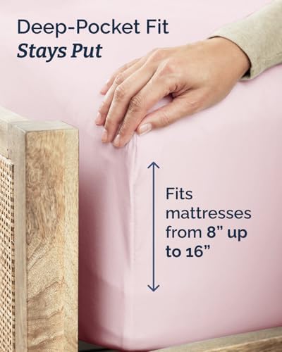 Full XL Sheets - 4 Piece Full XL Sheet Set - Soft & Cooling - Lavender Pink - Image 4