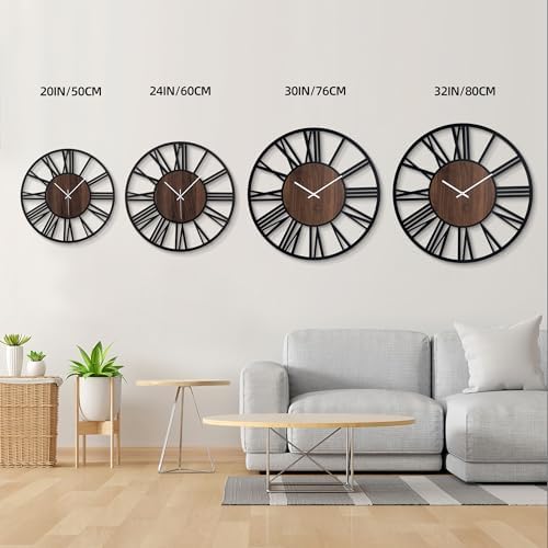 20 Inch Large Metal Wall Clock with Voice and Light Sensor Night Light, Glow in The Dark Non-Ticking Silent Battery Operated Decorative Oversized Wall Clock for Bedroom Living Room Decor - Image 6