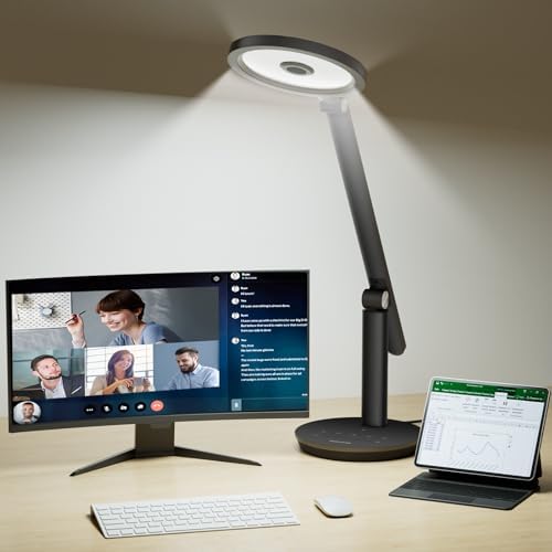 Honeywell H6 Desk Lamp for Home Office, Dimmable Reading Table Light, Black by HoneywellAirComfort