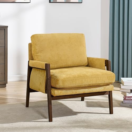 Roundhill Furniture Kelly Mid-Century Modern Accent Armchair, Yellow by RoundhillFurniture