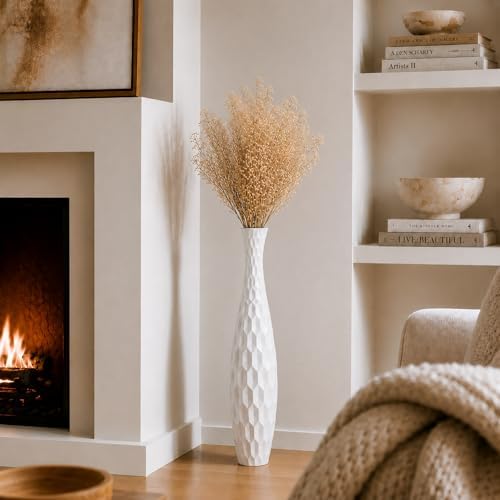 Leewadee Large Floor Vase 34 inches Mango Wood for Pampas Grass, Dried Flowers - Image 7