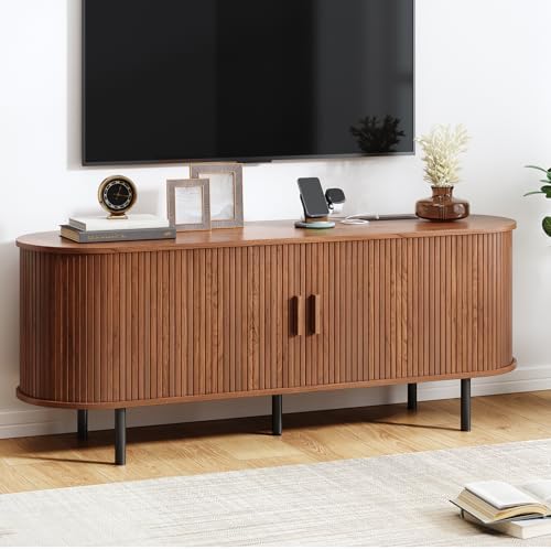ComfyCorner 55" Mid Century Modern TV Stand with Sliding Doors for 60" TV by ComfyCorner