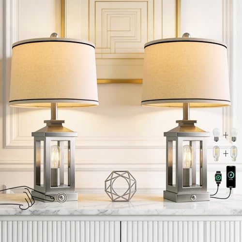 Modern Table Lamps Set of 2 for Living Room 23.75" Bedroom Nightstand Lamps - Image 5
