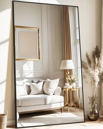 Antok Full Length Mirror, 72"x44" Floor Mirror for Bedroom, Dorm, Black - Image 2