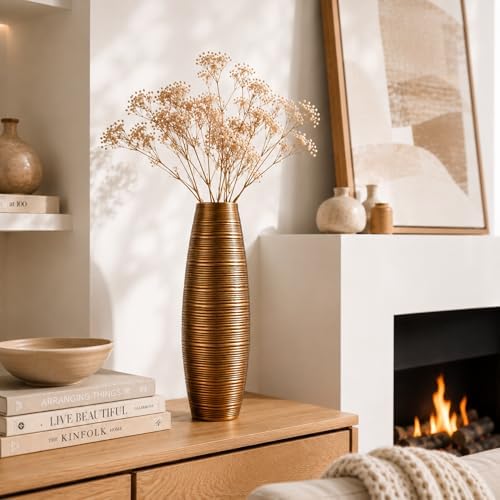 Leewadee Large Floor Vase 20 inches Polyresin for Pampas Grass, Dried Flowers - Image 5