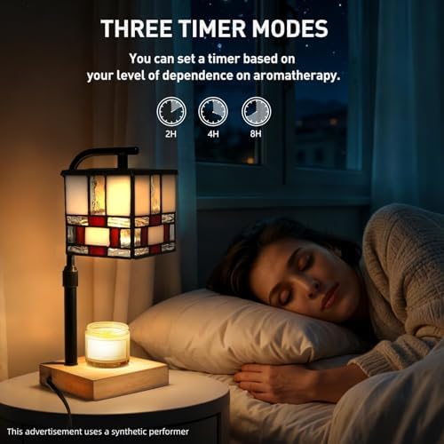 Tiffany Candle Warmer Lamp, Adjustable Height Architecture Wax - Image 3