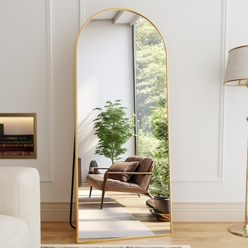 Full Length Mirror, 71"x26" Arched Standing Mirror Full Length (Gold) - Image 3