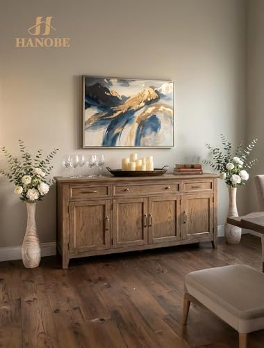 Hanobe 22" Tall Wood Floor Vase for Pampas Grass, Boho Style, Set of 2 - Image 6