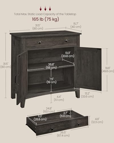 VASAGLE Buffet Cabinet, Coffee Bar with a Drawer, Adjustable Shelf - Image 2