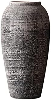Indoor Gardening Stone Texture Vase, Vintage Ceramic Vase Hotel Lobby Outdoor Courtyard Large Decorative Vase(Size:17 * 35CM) by Unknown