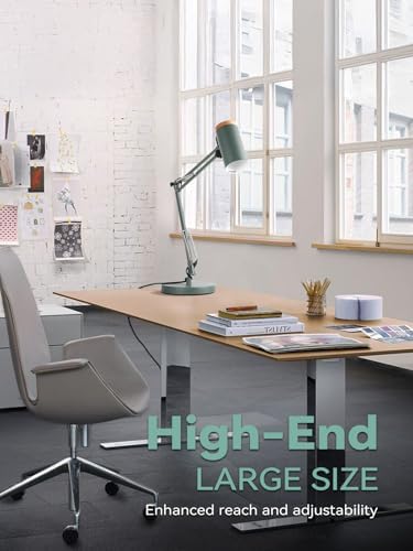 TORCHSTAR Tall Swing Arm Desk Lamp with Wooden Accent, Large Size, Green - Image 2
