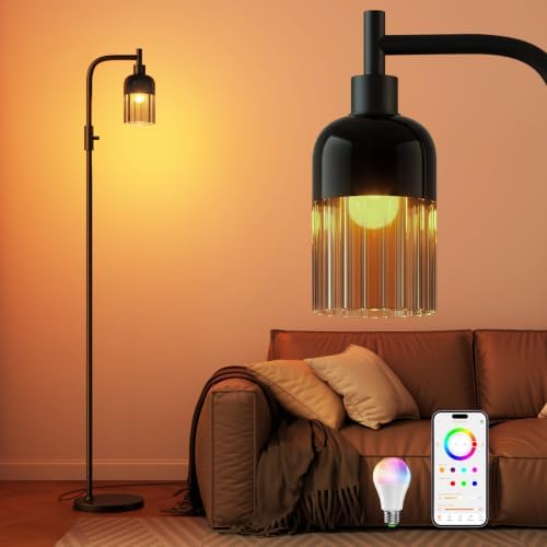Smart RGB Arc Floor Lamp, App Control, Compatible with Alexa by VARICART