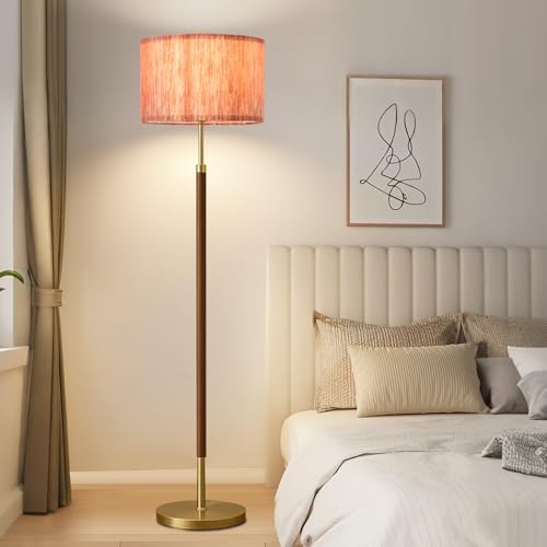 Wood Floor Lamp with 3 Color Temperatures,Vintage Floor Lamp with Remote Control,Dimmable Farmhouse Floor Lamp Mid Century Modern Standing Lamp Farmhouse Tall Pole Lamp for Living Room Bedroom - Image 6