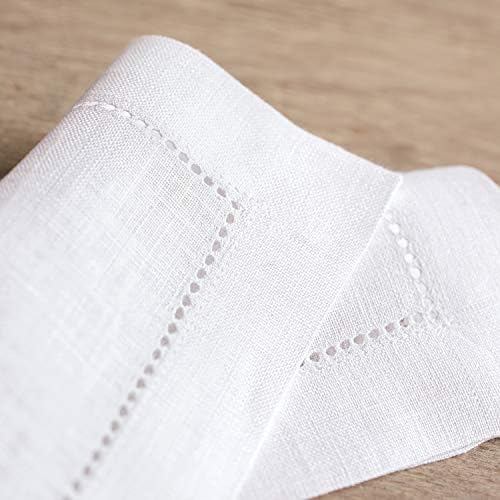 Solino Home 100% Pure Linen Cocktail Napkins White, 6 x 6 in, Set of 12 - Image 3