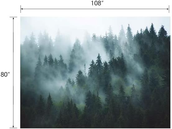 Large Wall Art W108"xL80", Misty Forest Hanging Tapestries for Any Room - Image 7