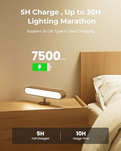 Rechargeable Wall Sconces Set of Two, Walnut Wood Battery Operated Wall Sconce, Magnetic Wall Lights for Bedroom with Remote & Touch Control, 15 RGB, 360° Rotatable Dimmable LED Wall Lamp 3 Color - Image 3