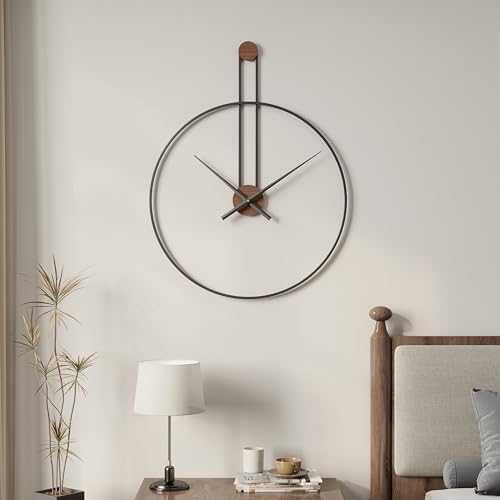 Cuspin 24 Inch Large Wall Clock, Modern Black Metal Clocks for Living Room - Image 3