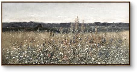 InSimSea Extra Large Framed Wall Art, Flower Meadow Prints, 24x48inch by InSimSeaArt
