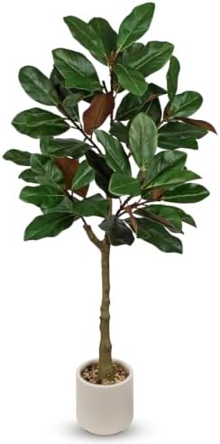 Briful 4 FT Artificial Magnolia Leaf Tree with Pot for Indoor Decor by Briful