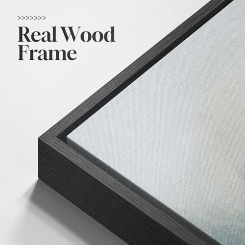 Large Framed Blue Abstract Landscape Wall Art, 3 Piece Set, Each 20x30 In - Image 5