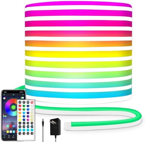 segrass 32.8FT Neon Rope Light,Flexible Led Rope Light Control with App/Remote,Multiple Modes Rope Lights,IP65 Outdoor RGB Led Neon Lights Waterproof,Music Sync Gaming Led Neon Light Strip for Bedroom by segrass