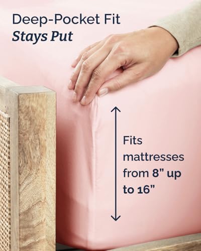 Twin XL 3 Piece Sheet Set - College Dorm Room Essentials - Baby Pink - Image 4