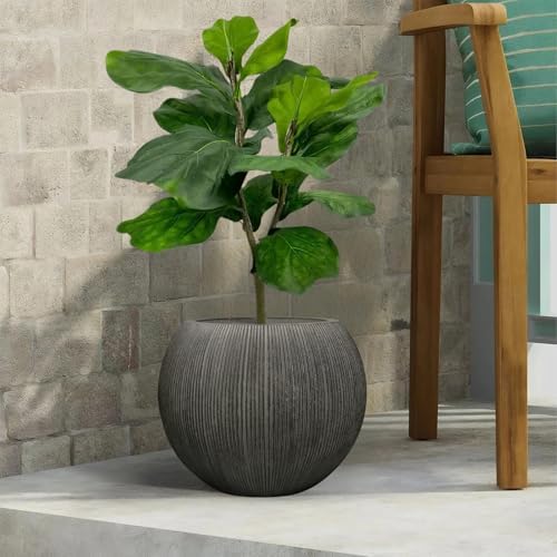 11.8" H x 14.5" D Large Round Plastic Planter with Drainage Hole & Plug - Image 5
