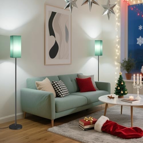 64.6" Floor Lamp, Pole Lamp with Foot Switch, Modern Standing Lamp, Minimalist Freestanding Lamp (Bulb Not Included), for Living Room, Bedroom Office ETL Listed, Black and Teal J07LD05 - Image 3