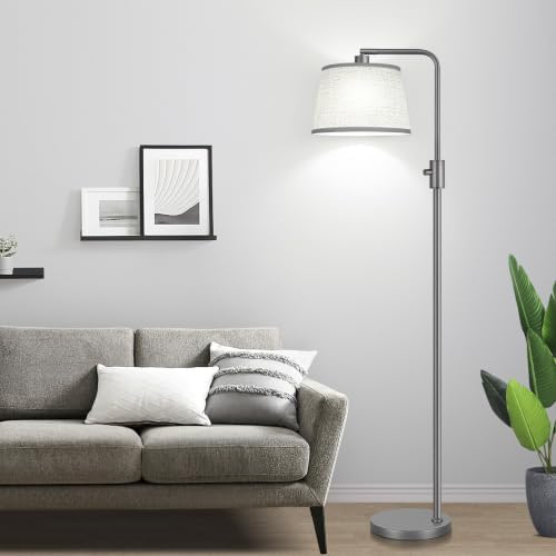 【Upgraded】 Dimmable Floor Lamp, 1000 Lumens LED Edison Bulb Included, Arc Floor Lamps for Living Room Modern Standing Lamp with Linen Shade, Tall Lamps for Living Room Bedroom Office Dining Room-Grey - Image 6