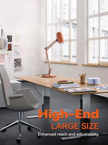 TORCHSTAR Tall Swing Arm Desk Lamp with Wooden Accent, Large Size, Orange - Image 2