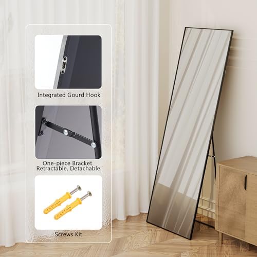 Simple Deluxe Full Length Mirror, 64"×21" Large Floor Mirrors, for Wall Door Bedroom Bathroom Living Room (Black) - Image 5