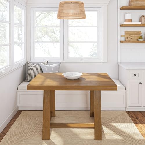 Plank+Beam Classic 48 Inch Dining Table, Rectangular, Pecan Wirebrush - Image 3