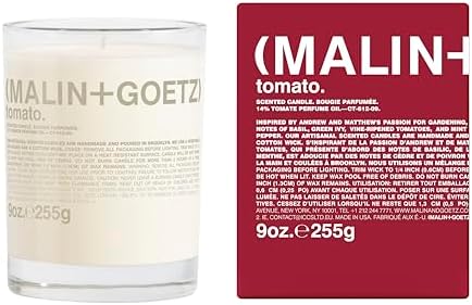 MALIN+GOETZ 9oz Scented Candle | Hand-Poured Soy Wax with Unique Fragrance Blends | Clean-Burning, Vegan & Cruelty-Free | Bergamot, Sage, Otto, Tomato, Strawberry, Cannabis, Dark Rum & Leather by Unknown
