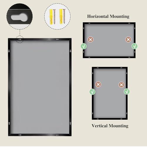 Koonmi Black Rectangle Wall Mirror, 36x71 Inch Bathroom Mirror, Aluminum Frame Vanity Mirror for Entryway, Living Room, Bedroom Bathroom, Hangs Horizontally or Vertically - Image 7