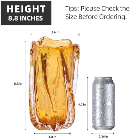 KAMMAK Glass Vase,Colored Hand Blown Decorative Vase - Image 2