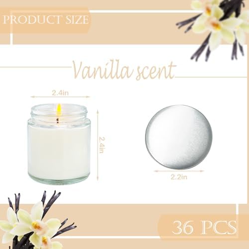 36 Pcs 4 Oz Mini Soy Candles,Vanilla Scented,Aromatherapy Candle,Bulk Candle Set，Great Stress Relieving Scented Candles for Girls as a Gift for Birthdays, Weddings and More! - Image 2