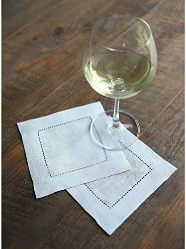 Solino Home 100% Linen Cocktail Napkins Light Blue, 6 x 6 in, Set of 12 - Image 2