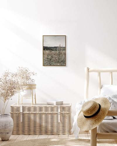 InSimSea Framed Wall Art Vintage Decor, Wildflower Field Meadow, 12x16In - Image 2