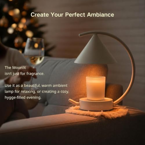 Japandi Moon Arc Candle & Wax Warmer Lamp, Tsukimi Inspired - Image 3