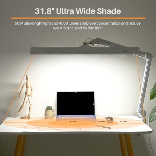 32-Inch LED Architect Desk Lamp with Clamp, 50W 4500LM, White CCT - Image 3