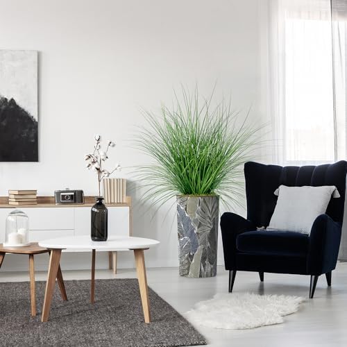 Artificial Tree in Modern Planter, Fake Onion Grass Silk Tree for Indoor and Outdoor Home Decoration - 55" Overall Tall (Plant Pot Plus Tree) by SIGNWIN