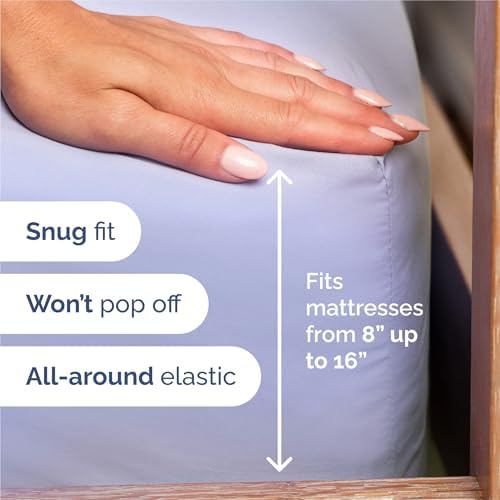 King Size 4 Piece Sheet Set - Comfy Breathable & Cooling Sheets - Lavender - Image 3