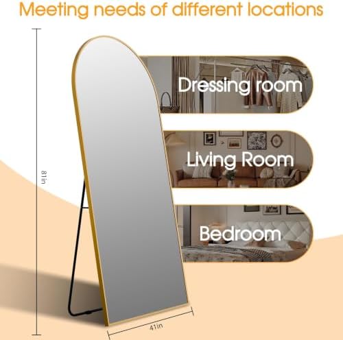 81"×41" Floor Mirror Full Length Arched Full Length Mirror Gold - Image 5