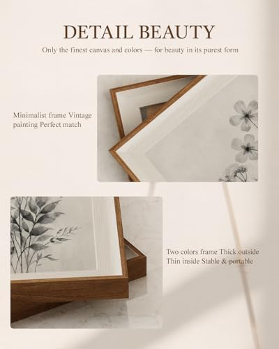 VIYYIEA Framed Monochrome Wildflower Botanical Wall Art Set, 10×12 Inch - Image 6
